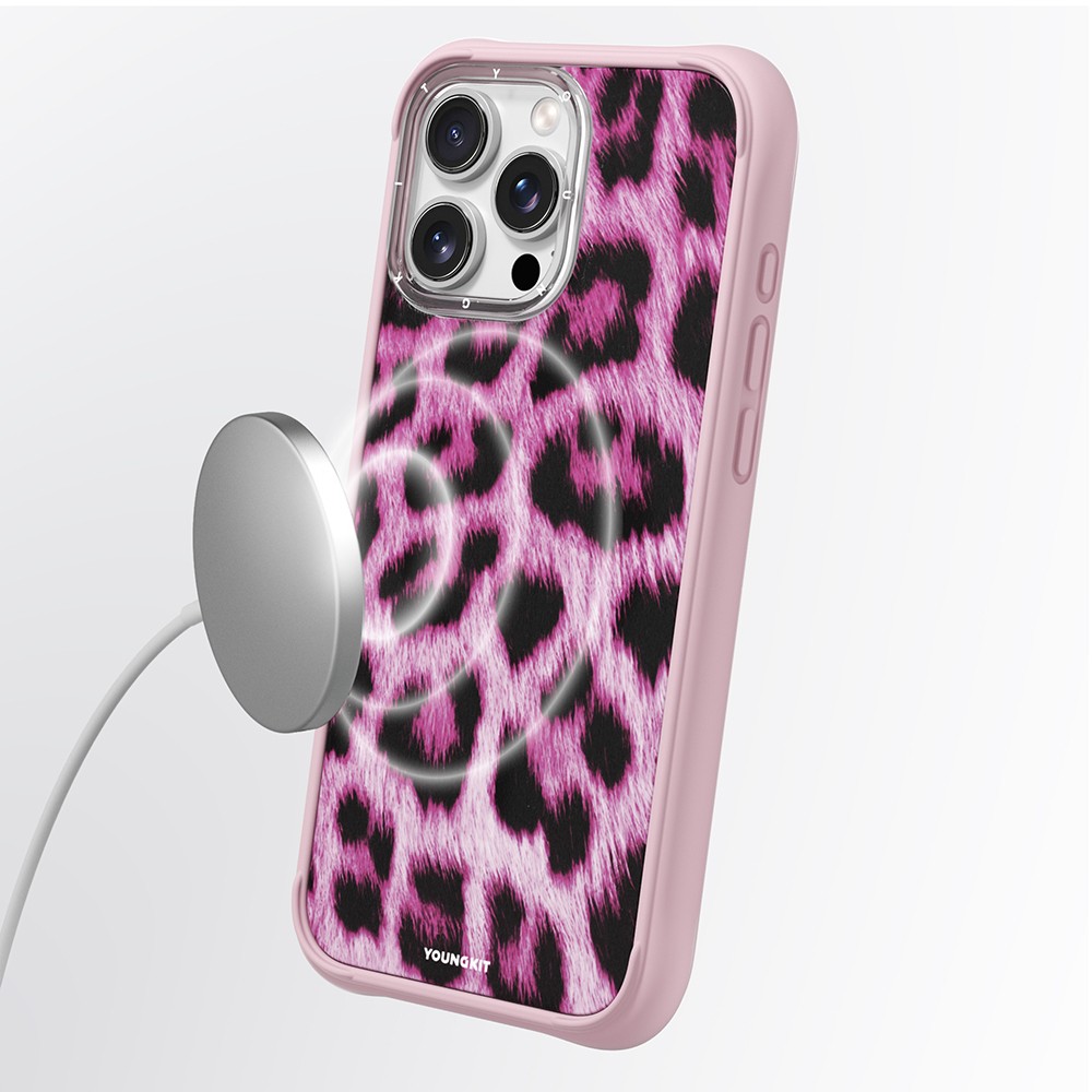 Apple iPhone 16 Pro Max Kılıf M-safe Şarj Özellikli Youngkit Leopard Serisi Kapak