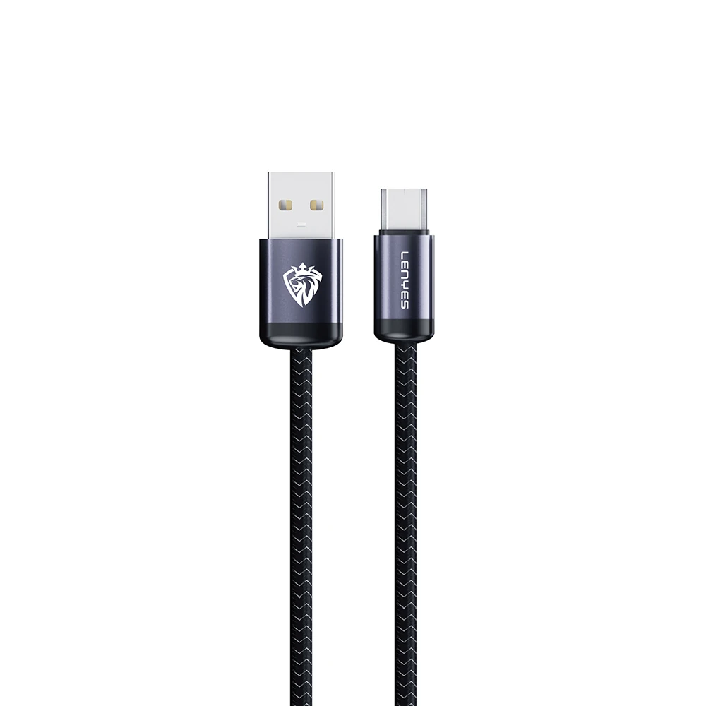 Lenyes LC537 USB-A to Micro Hızlı Şarj Özellikli Örgülü Data ve Şarj Kablosu 10W 1M
