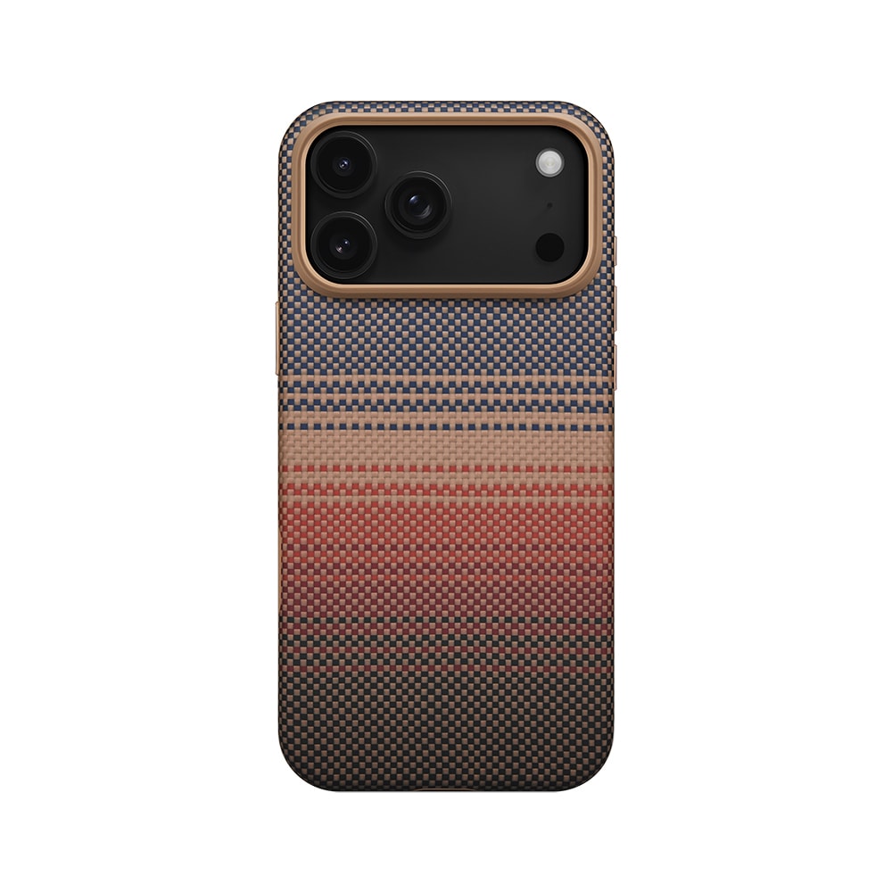 Apple iPhone 17 Pro Kılıf M-safe Şarj Özellikli Aramid Fiber Pitaka Military-Grade Sunset-Moonrise Serisi Kapak