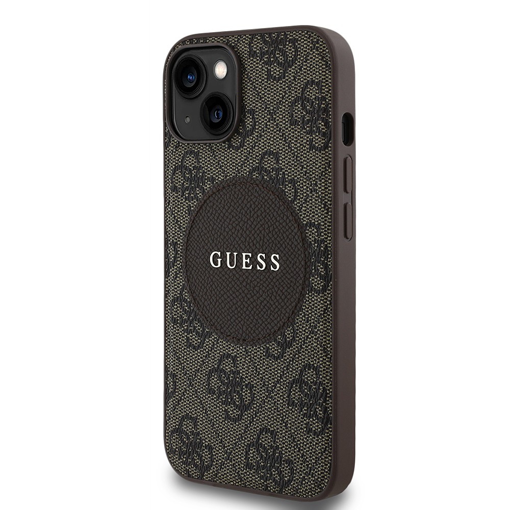 Apple iPhone 14 Kılıf Guess Orjinal Lisanslı Magsafe Şarj Özellikli Yazı Logolu Circle Classic Kapak