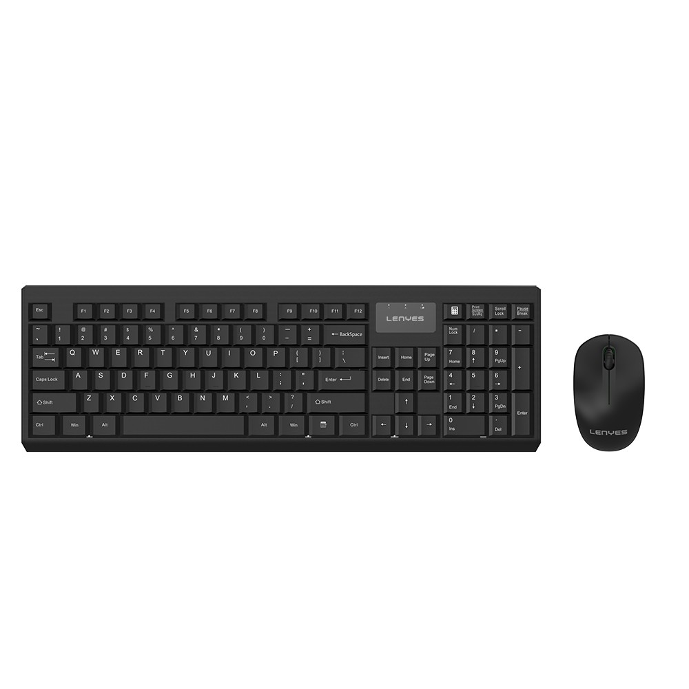 Lenyes WK105 Ergonomik 2in1 2.4G Kablosuz Klavye ve 1200 DPI Mouse Seti