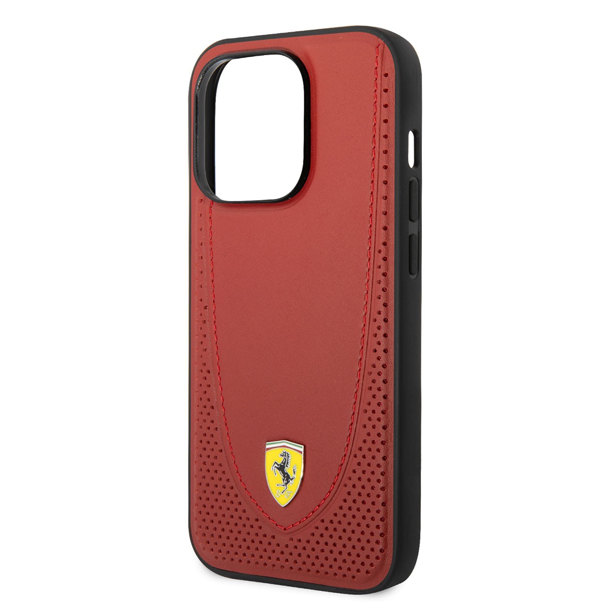 iPhone 14 Pro Kılıf Ferrari Magsafe Şarj Özellikli Deri Delikli Dikişli Dizayn Kılıf