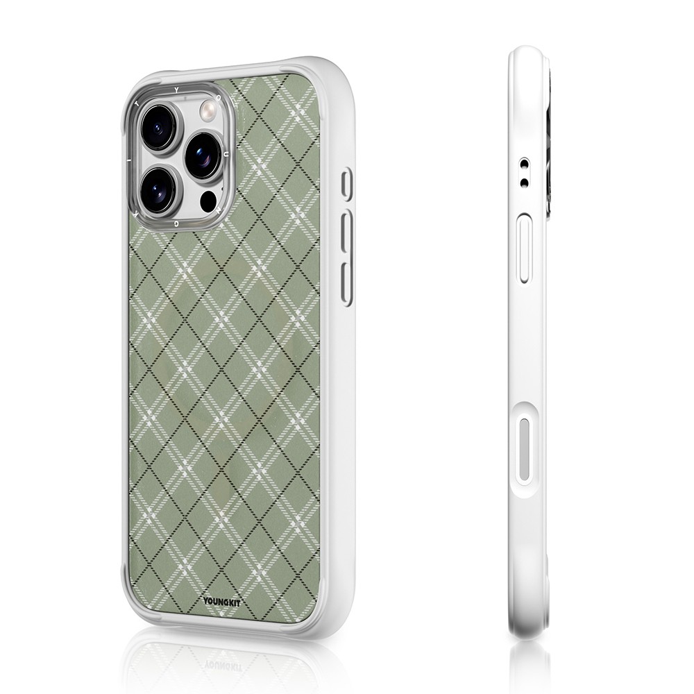 Apple iPhone 16 Pro Kılıf M-safe Şarj Özellikli Youngkit Argyle Serisi Kapak