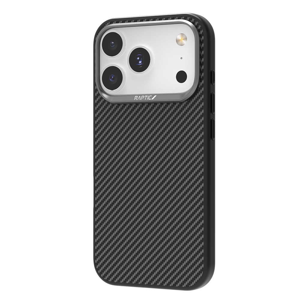 Apple iPhone 17 Pro Max Kılıf M-safe Şarj Özellikli 600D Metal Kamera Çerçeveli Raptic Aramid Fiber Serisi Kapak