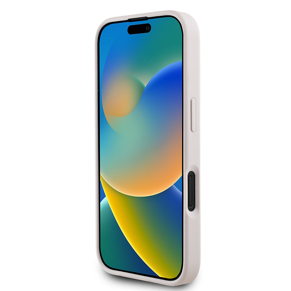 Apple iPhone 16 Kılıf Guess Orjinal Lisanslı Magsafe Şarj Özellikli Yazı Logolu Circle Classic Kapak