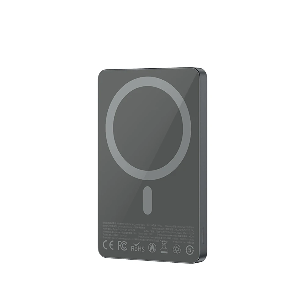 Recci RP33 PD 20W Ultra İnce Led Göstergeli Hızlı Şarj Özellikli Wireless Powerbank 15W 5000mAh