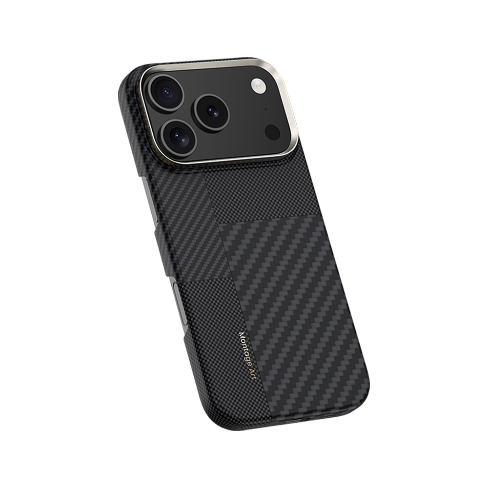 Apple iPhone 17 Pro Max Kılıf M-safe Şarj Özellikli Karbon Fiber Benks Montage ArmorAir Kevlar Kapak