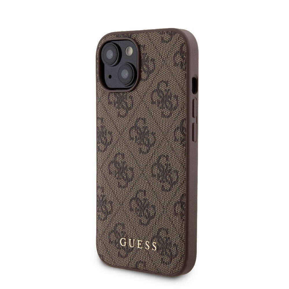 iPhone 14 Kılıf Guess Orjinal Lisanslı Magsafe Şarj Özellikli Yazı Logolu 4G Desenli Kapak + Powerbank 5000mAh 2in1 Set