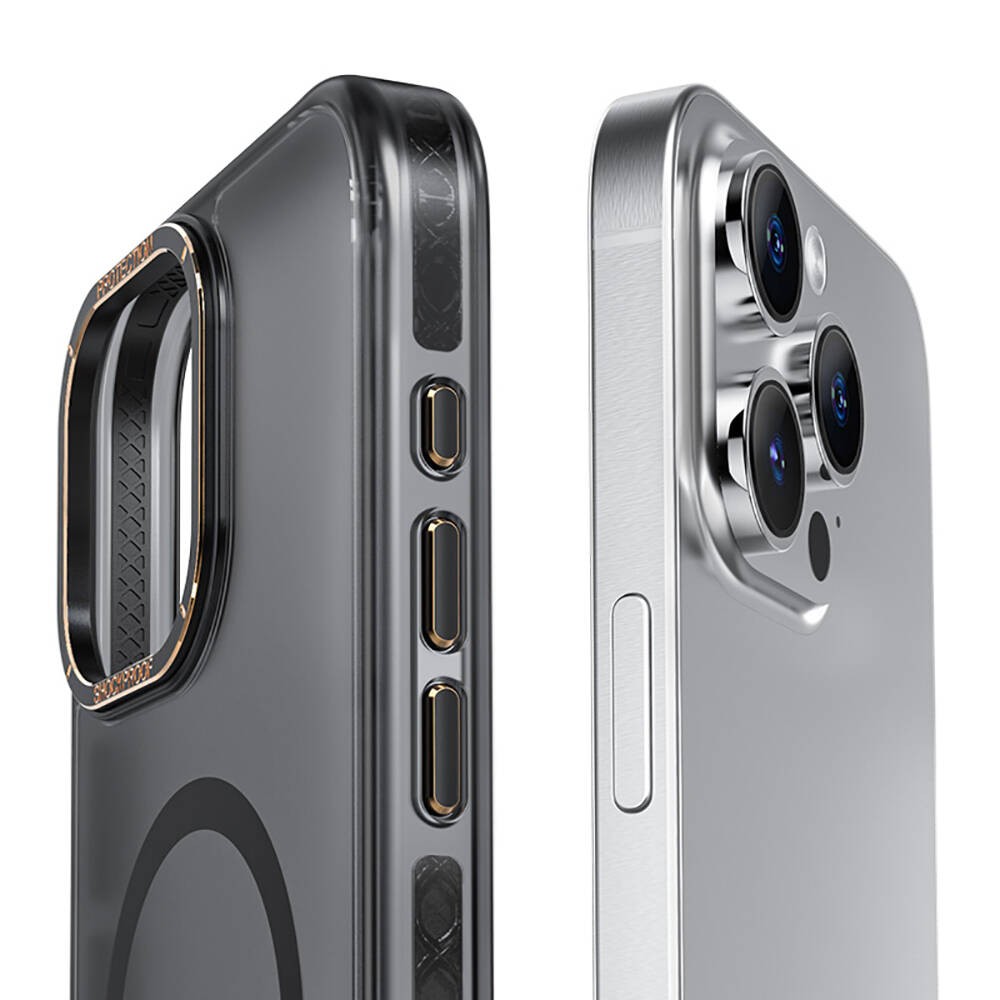 iPhone 15 Pro Kılıf Magsafe Şarj Özellikli Cam Arka Yüzey Recci Michelin Serisi Kılıf