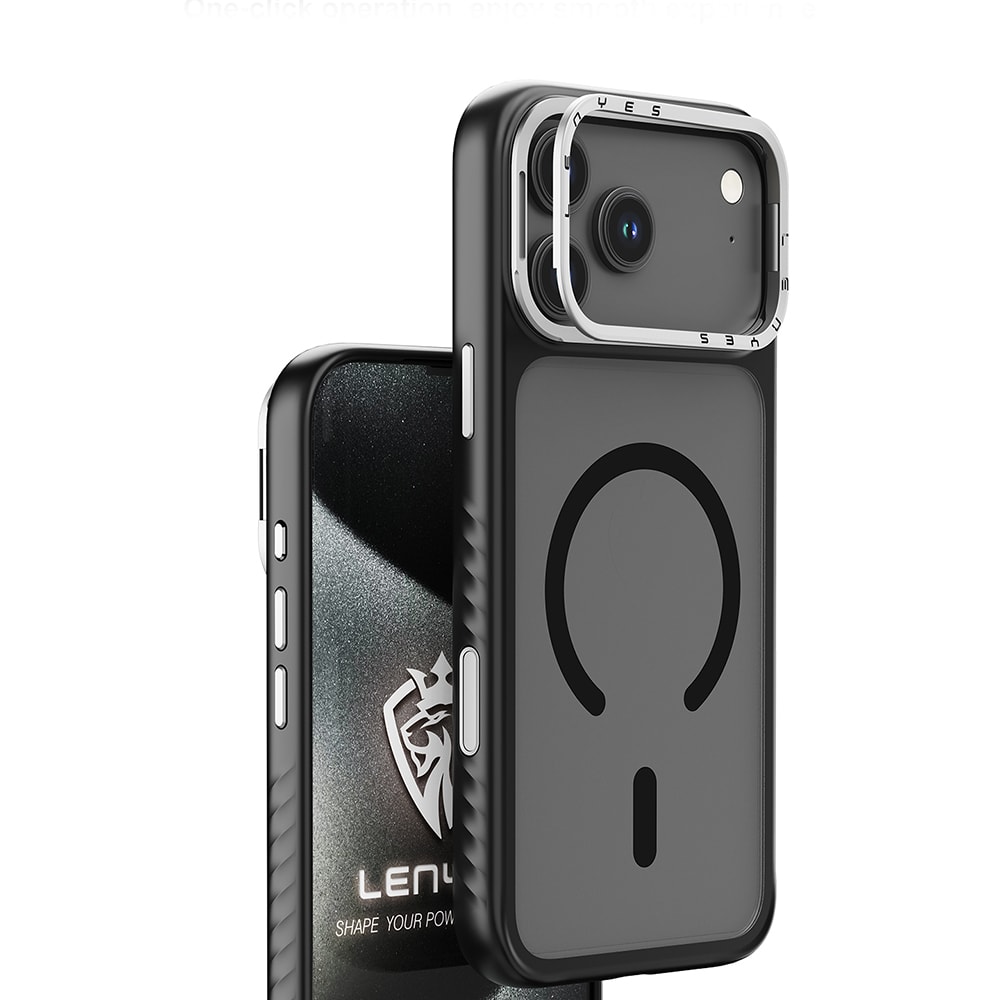 Apple iPhone 17 Pro Kılıf M-safe Şarj Özellikli Metal Kamera Standlı Lenyes CK226 PC Kapak