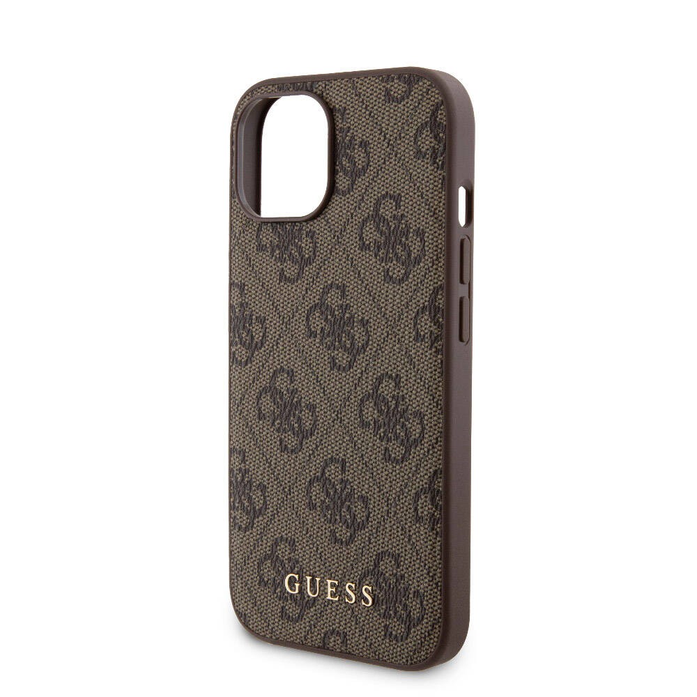 iPhone 14 Kılıf Guess Orjinal Lisanslı Magsafe Şarj Özellikli Yazı Logolu 4G Desenli Kapak + Powerbank 5000mAh 2in1 Set