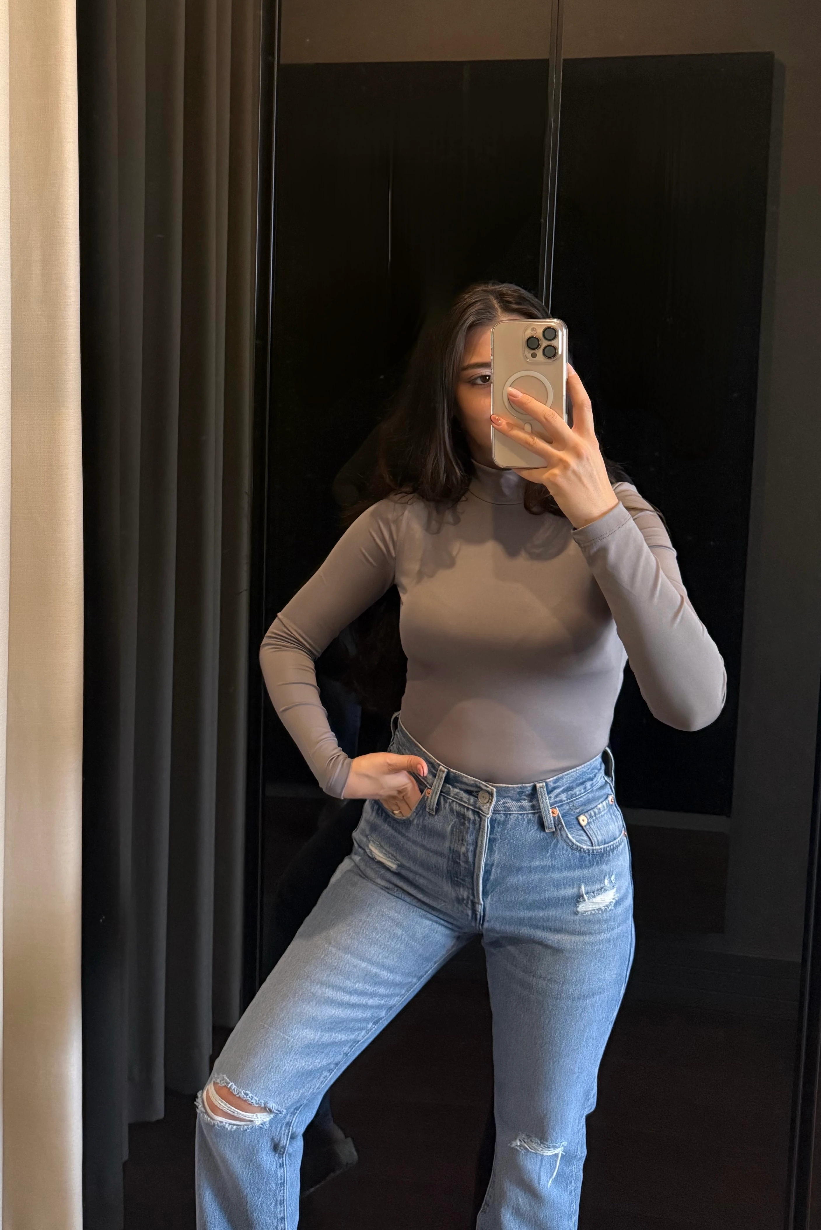 Slim Çıtçıtlı Body | Gri 