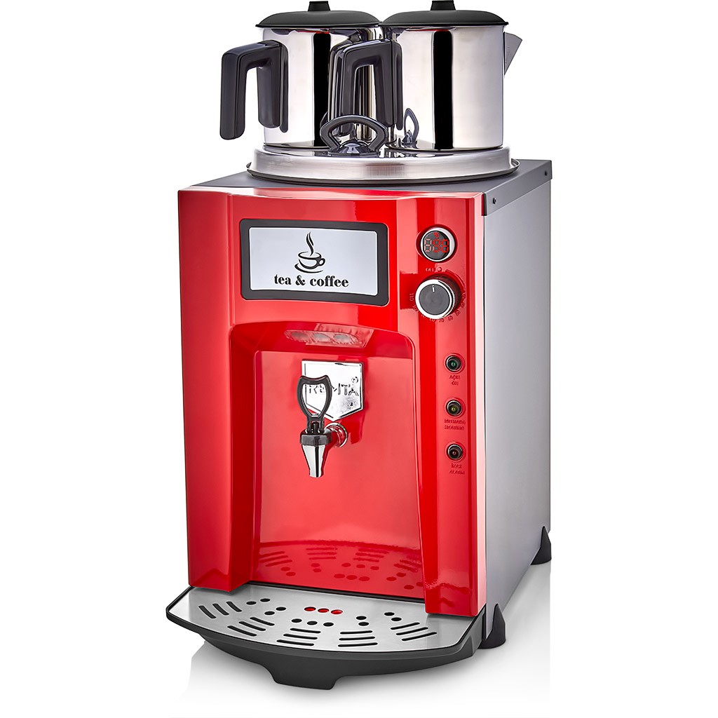 Remta 2 Demlikli 23 Lt. Şamandıralı Premium Jumbo Çay Makinesi - Kırmızı
