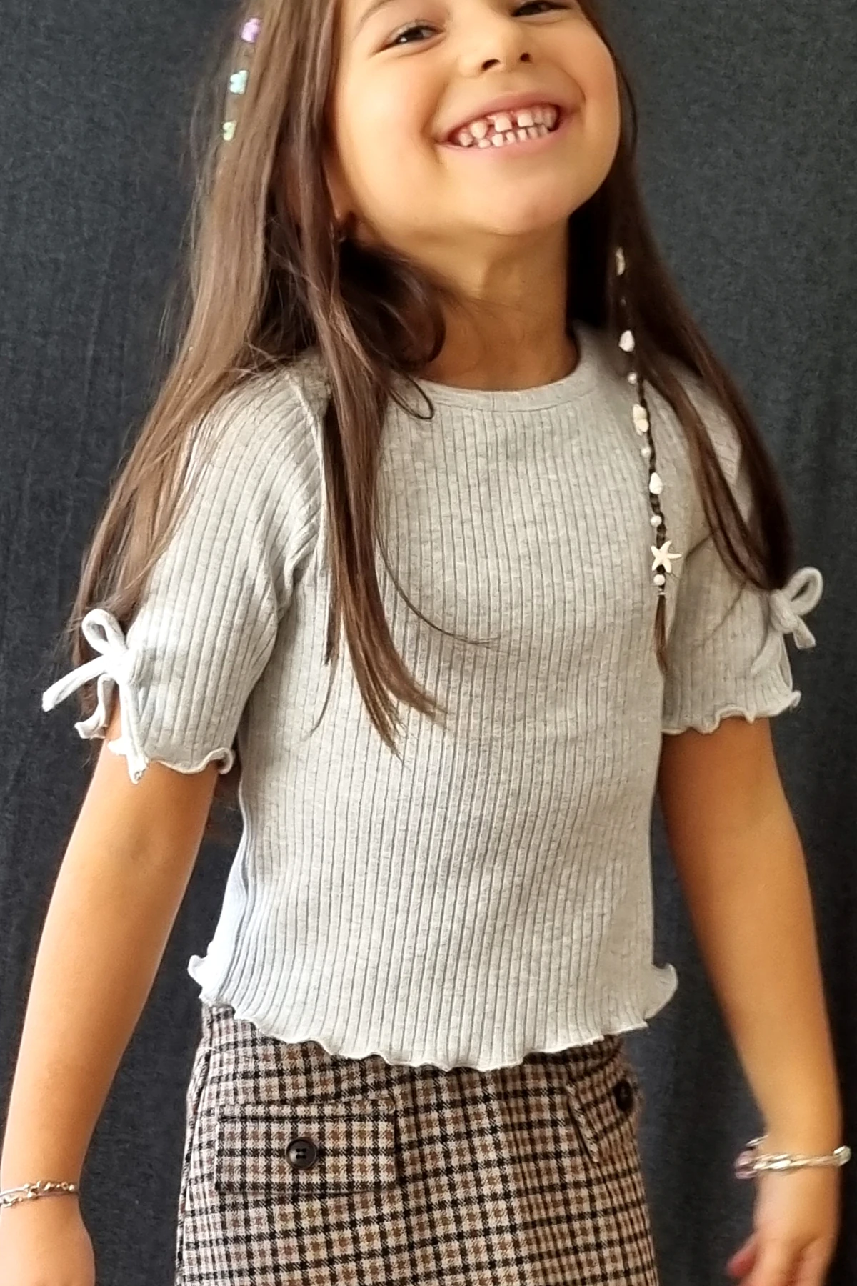 Gri 2'li Kısa Kollu T-shirt Set