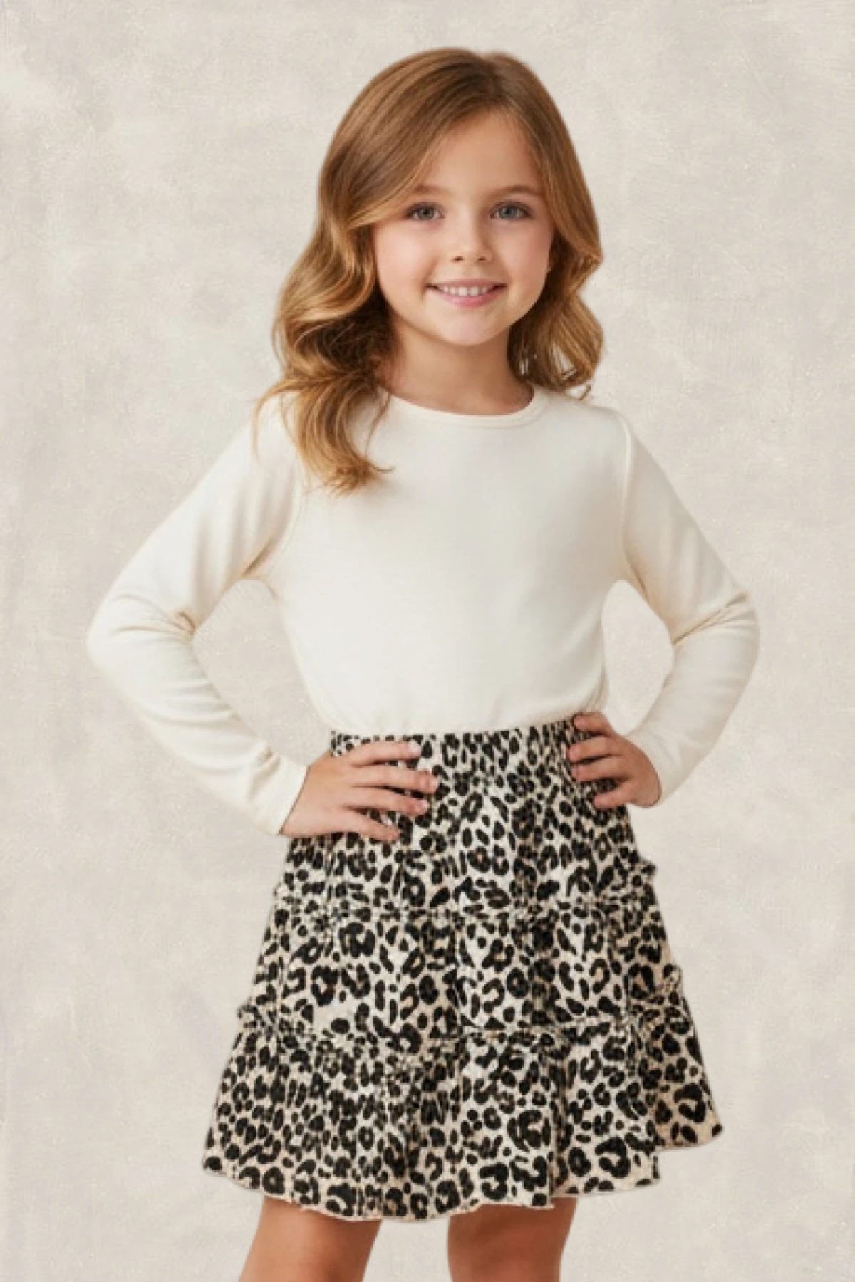 Leopar Fırfırlı Etek