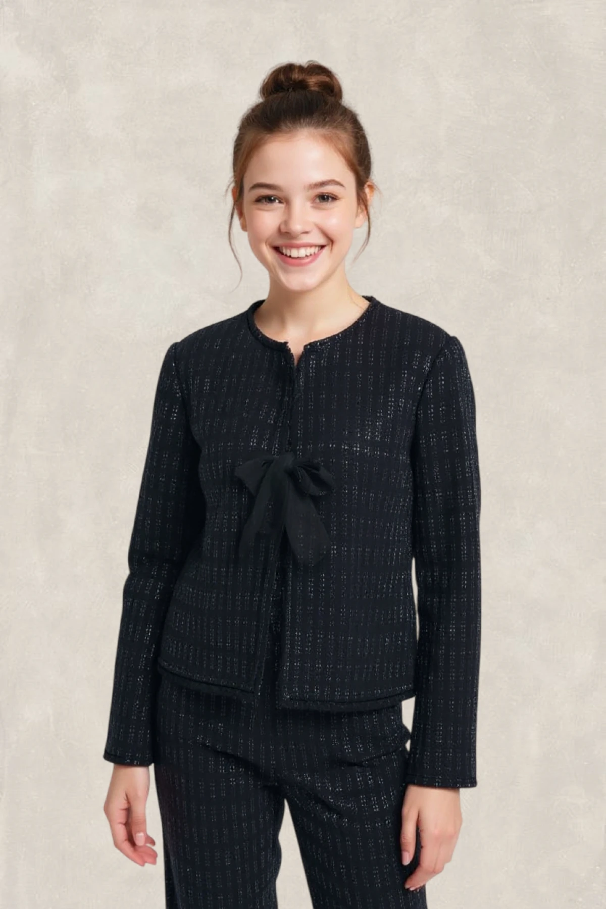 Siyah Lurexli Ceket, Pantolon Takım