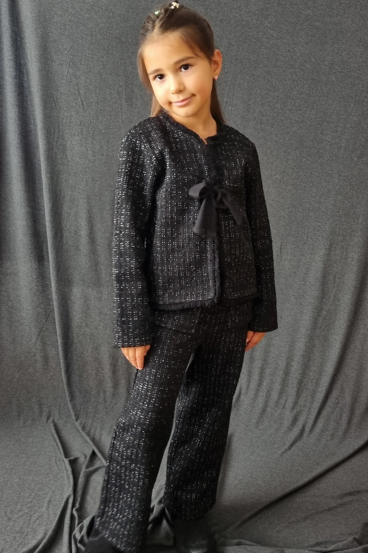 Siyah Lurexli Ceket, Pantolon Takım