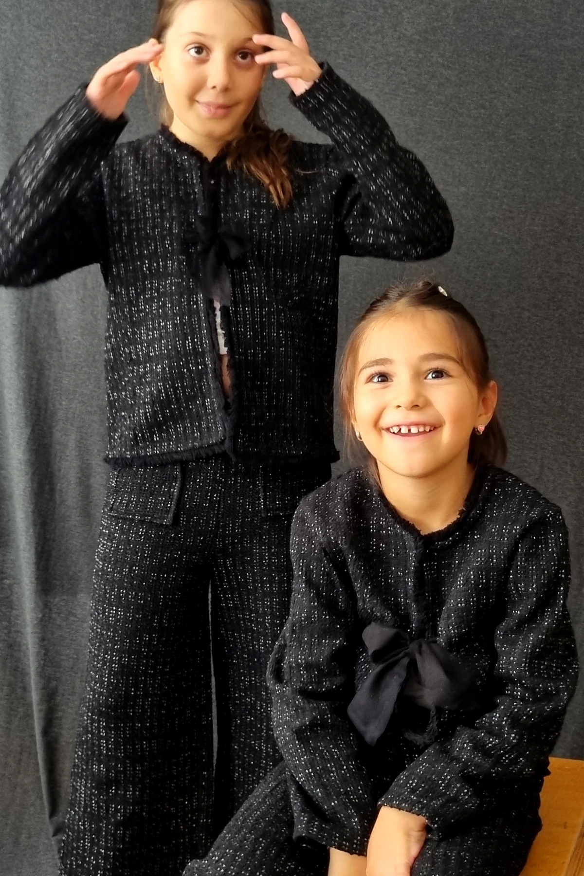 Siyah Lurexli Ceket, Pantolon Takım