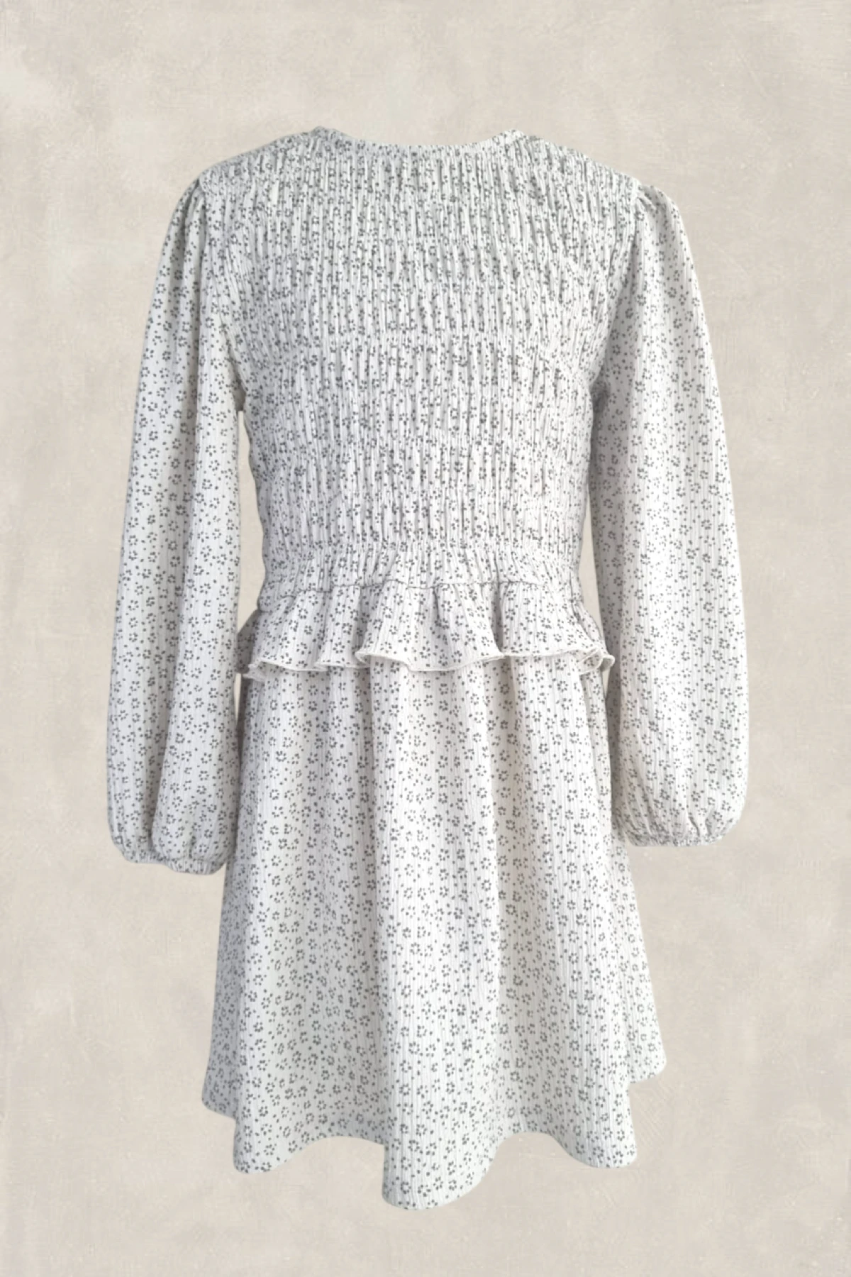 Büzgülü Çiçek Desenli Elbise