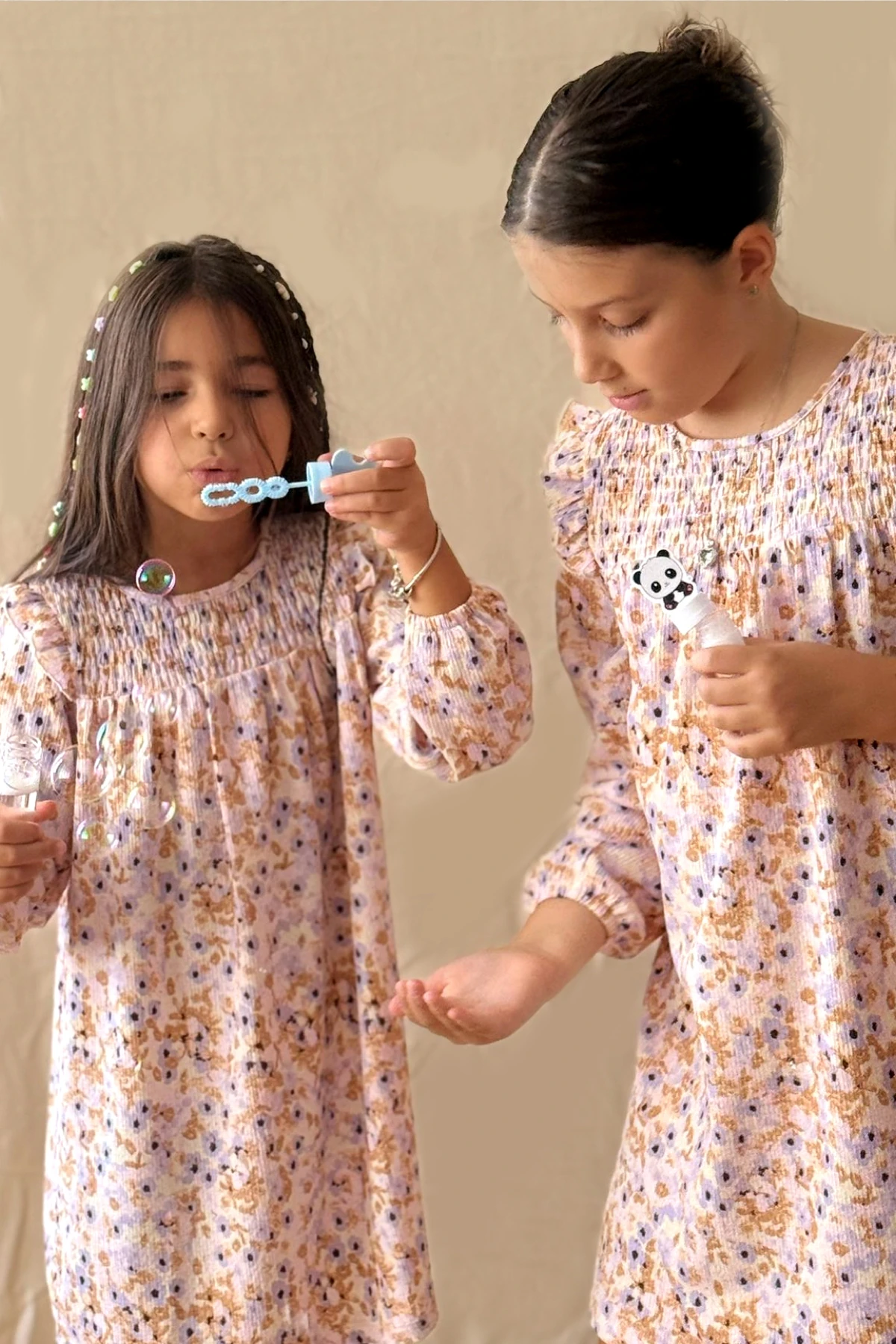 Mini Çiçekli Fırfırlı Elbise