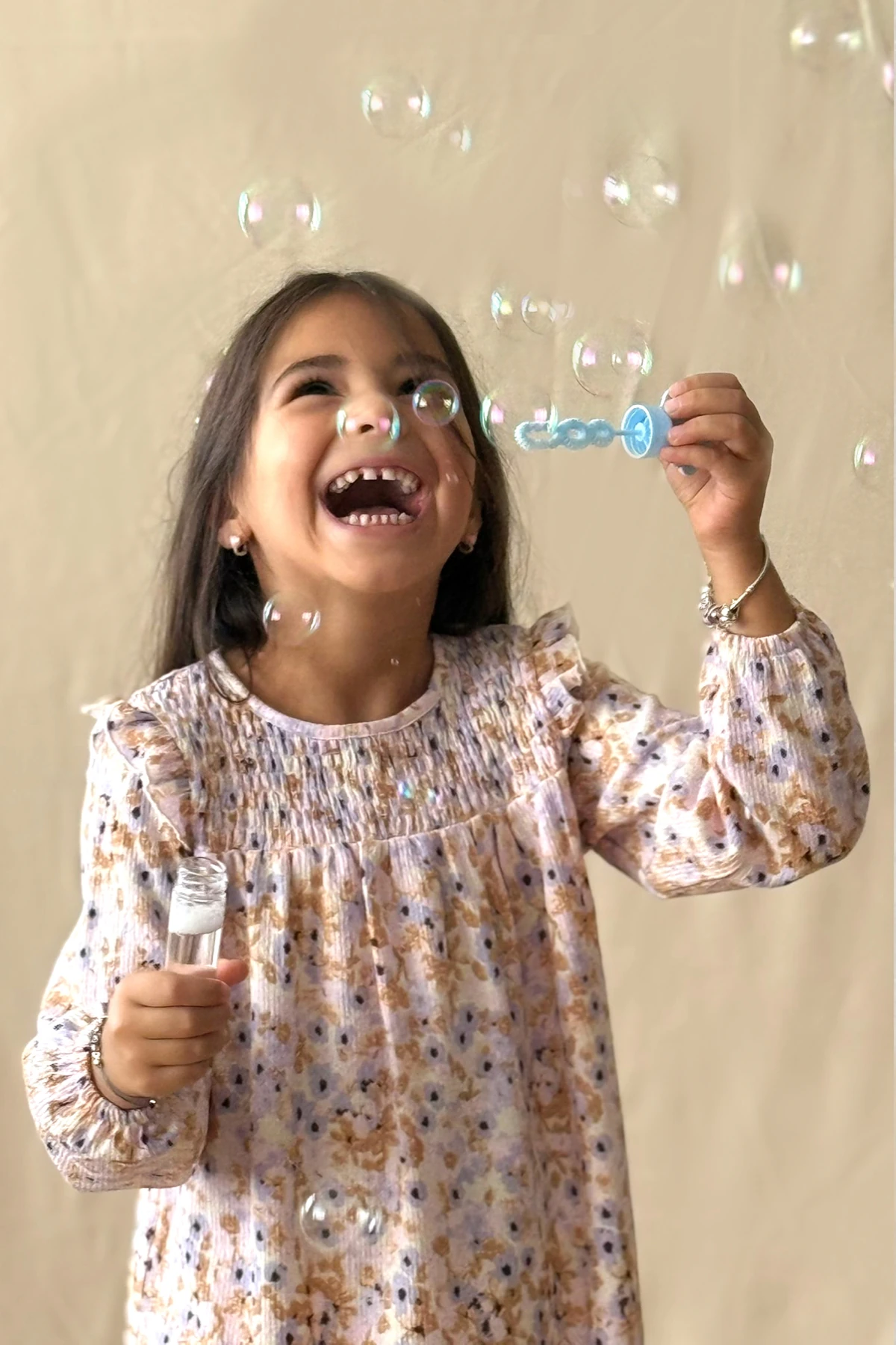 Mini Çiçekli Fırfırlı Elbise