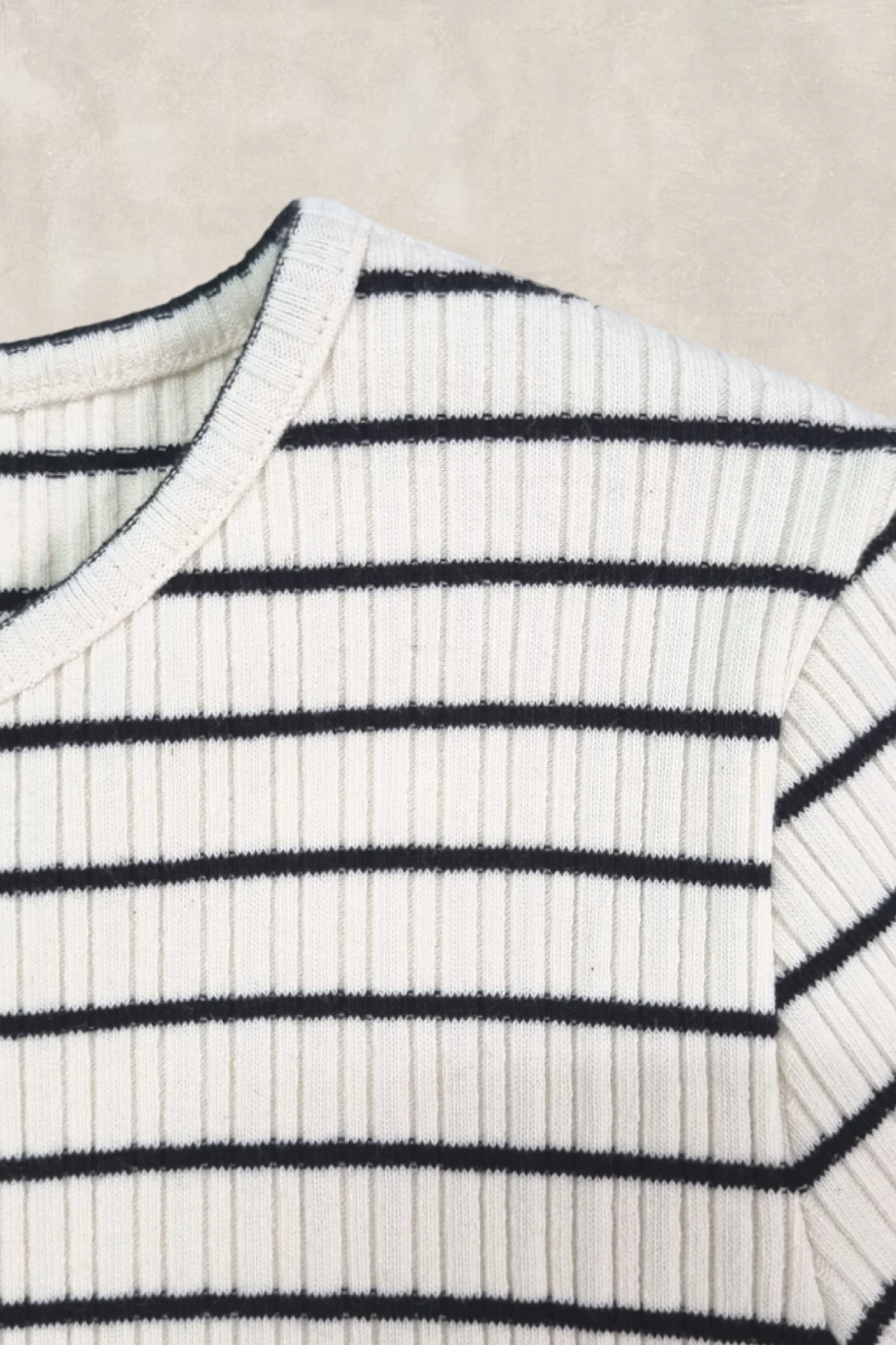 Çizgili, Uzun Kollu, Düğmeli Triko
