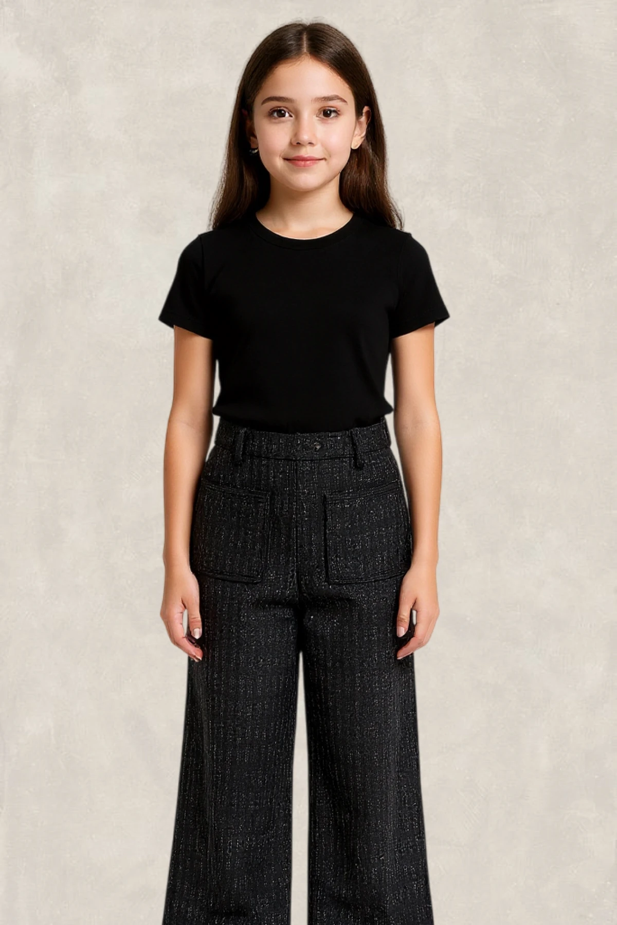 Lurex Dokulu Cepli Pantolon