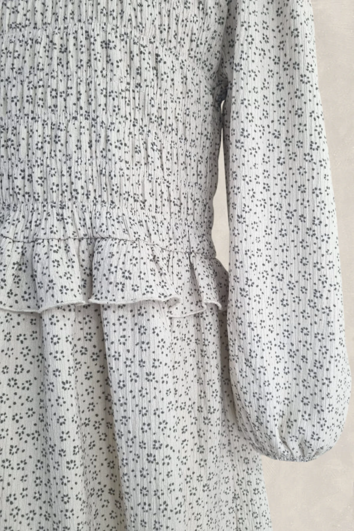 Büzgülü Çiçek Desenli Elbise