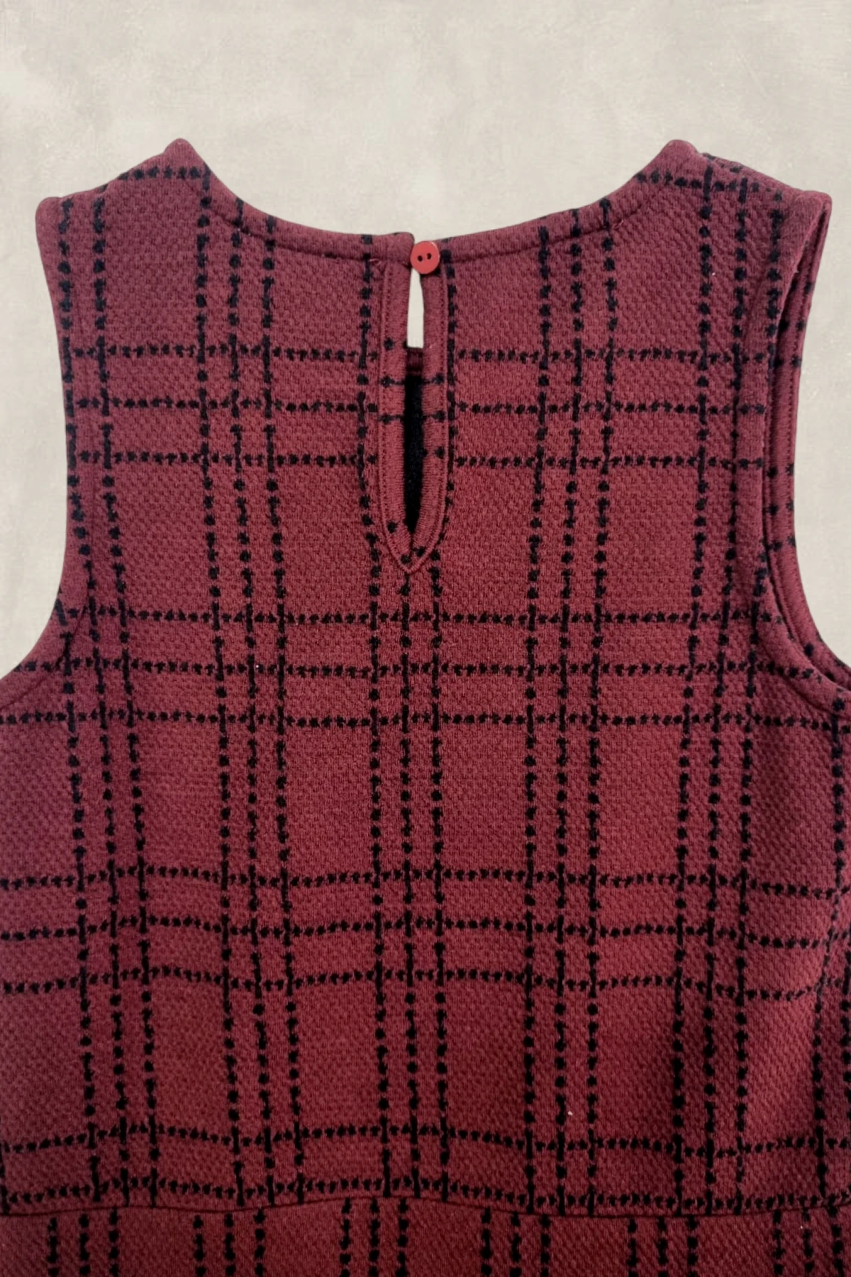 Çift Tokalı Ekose Elbise