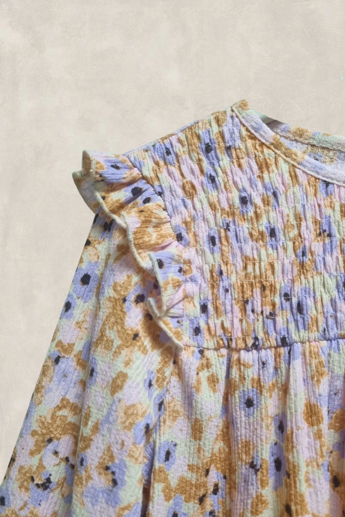 Mini Çiçekli Fırfırlı Elbise