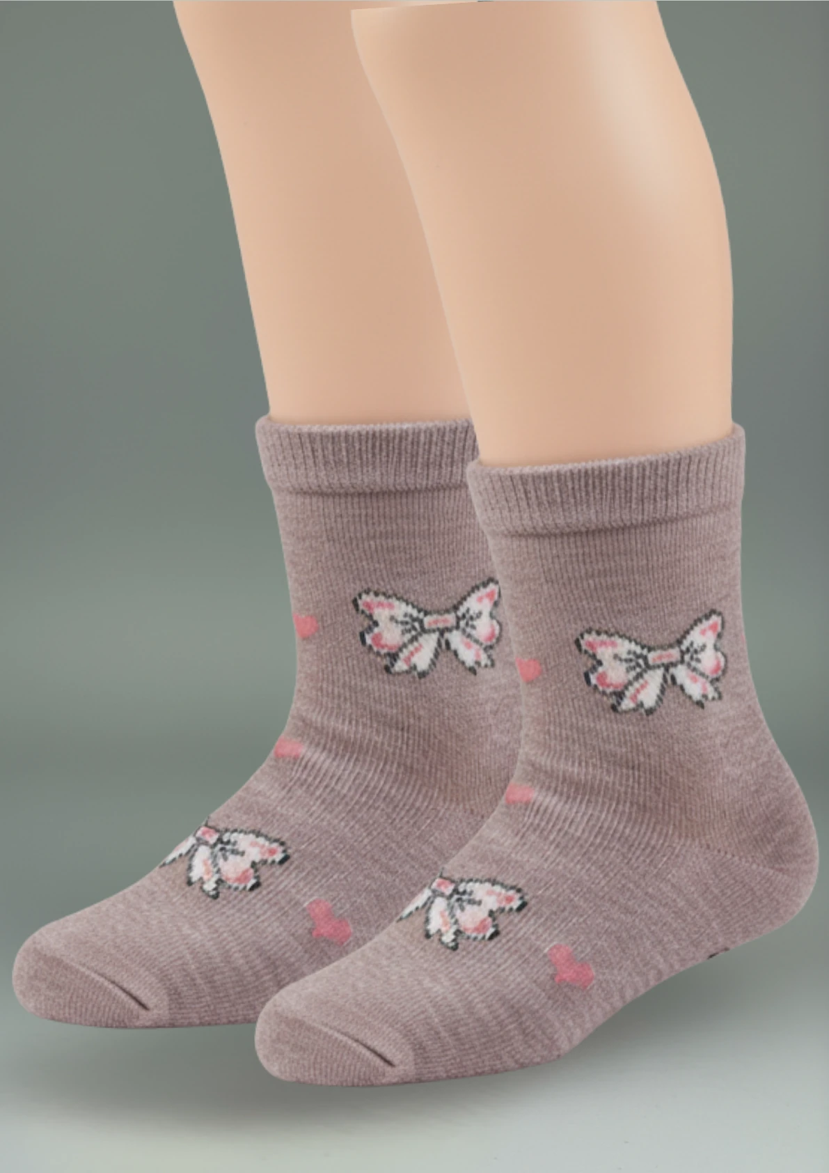 Pink Bunny Fiyonk Desenli Çocuk Çorap Seti