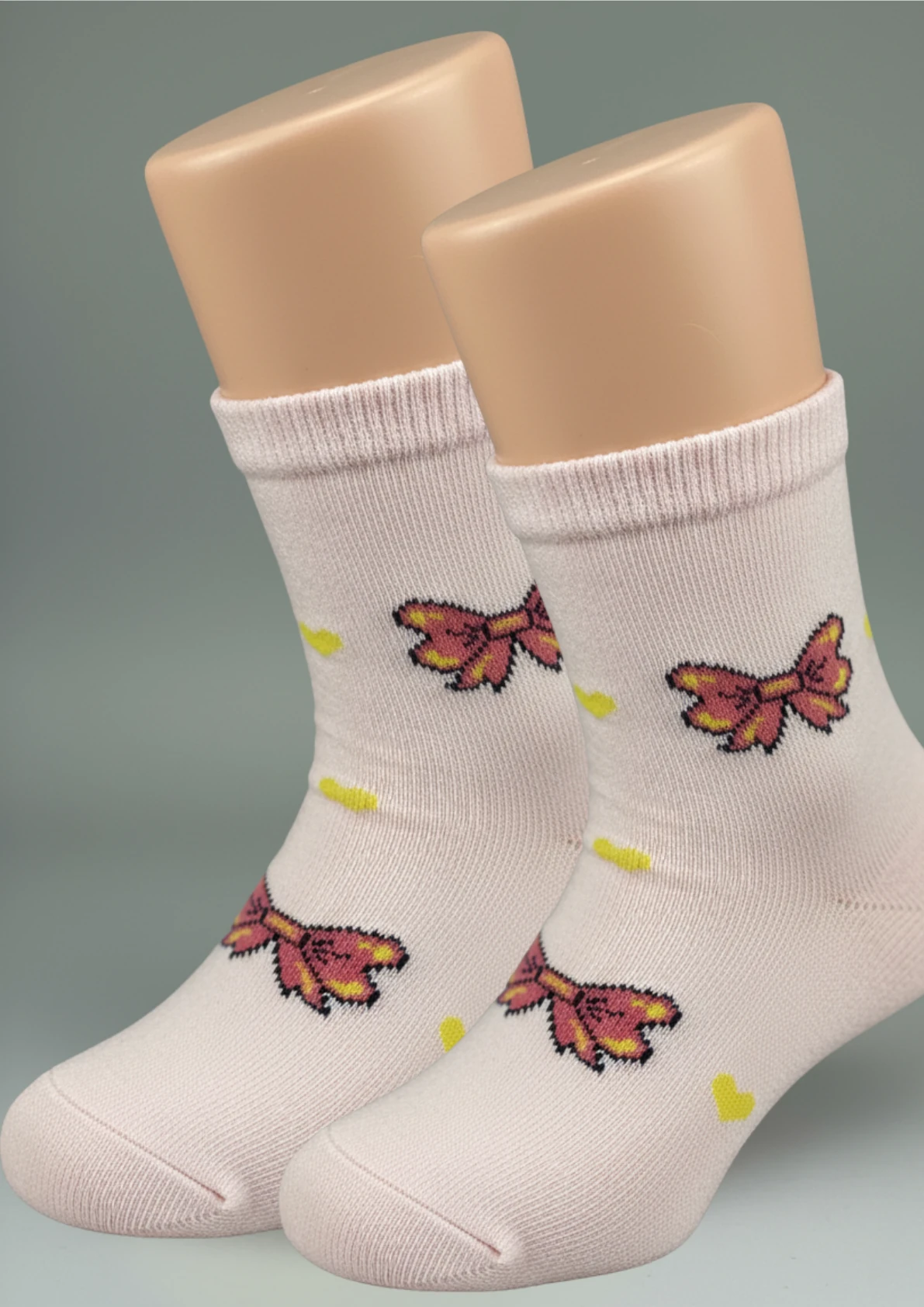 Pink Bunny Fiyonk Desenli Çocuk Çorap Seti