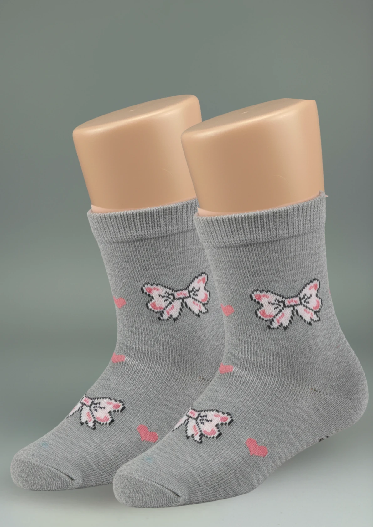 Pink Bunny Fiyonk Desenli Çocuk Çorap Seti