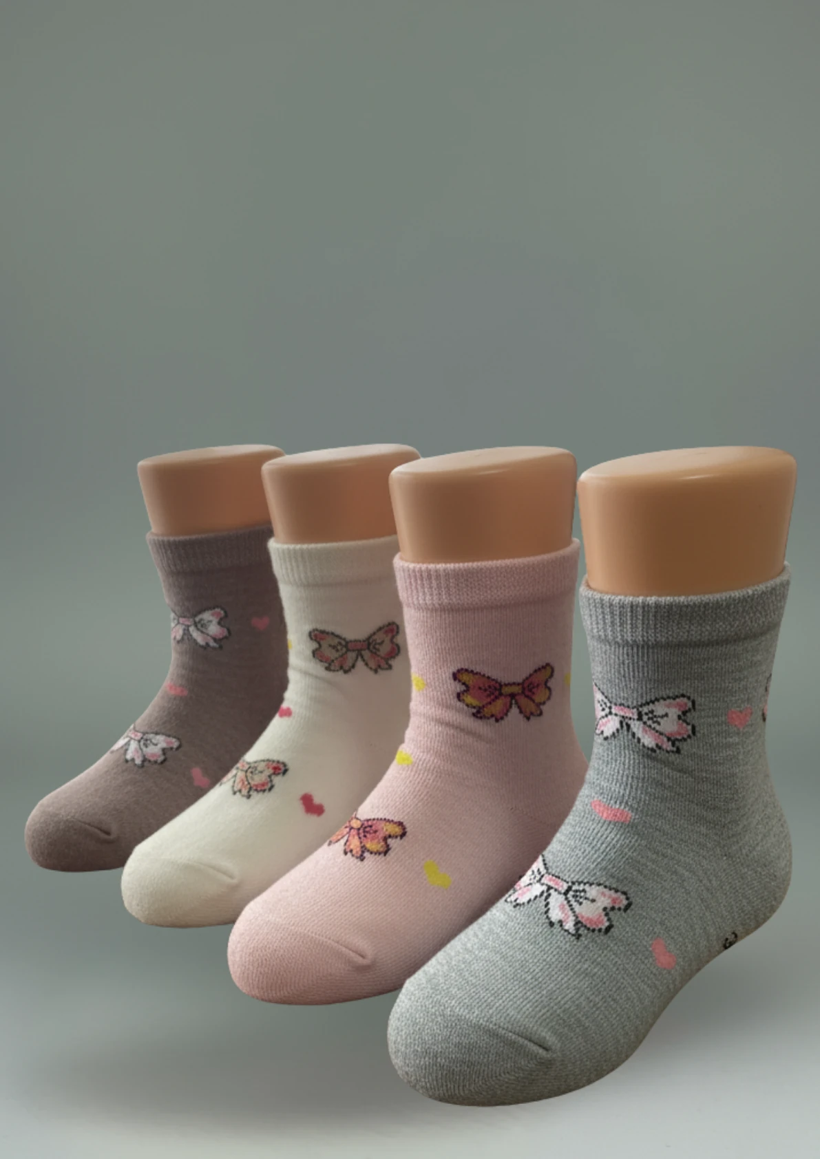 Pink Bunny Fiyonk Desenli Çocuk Çorap Seti