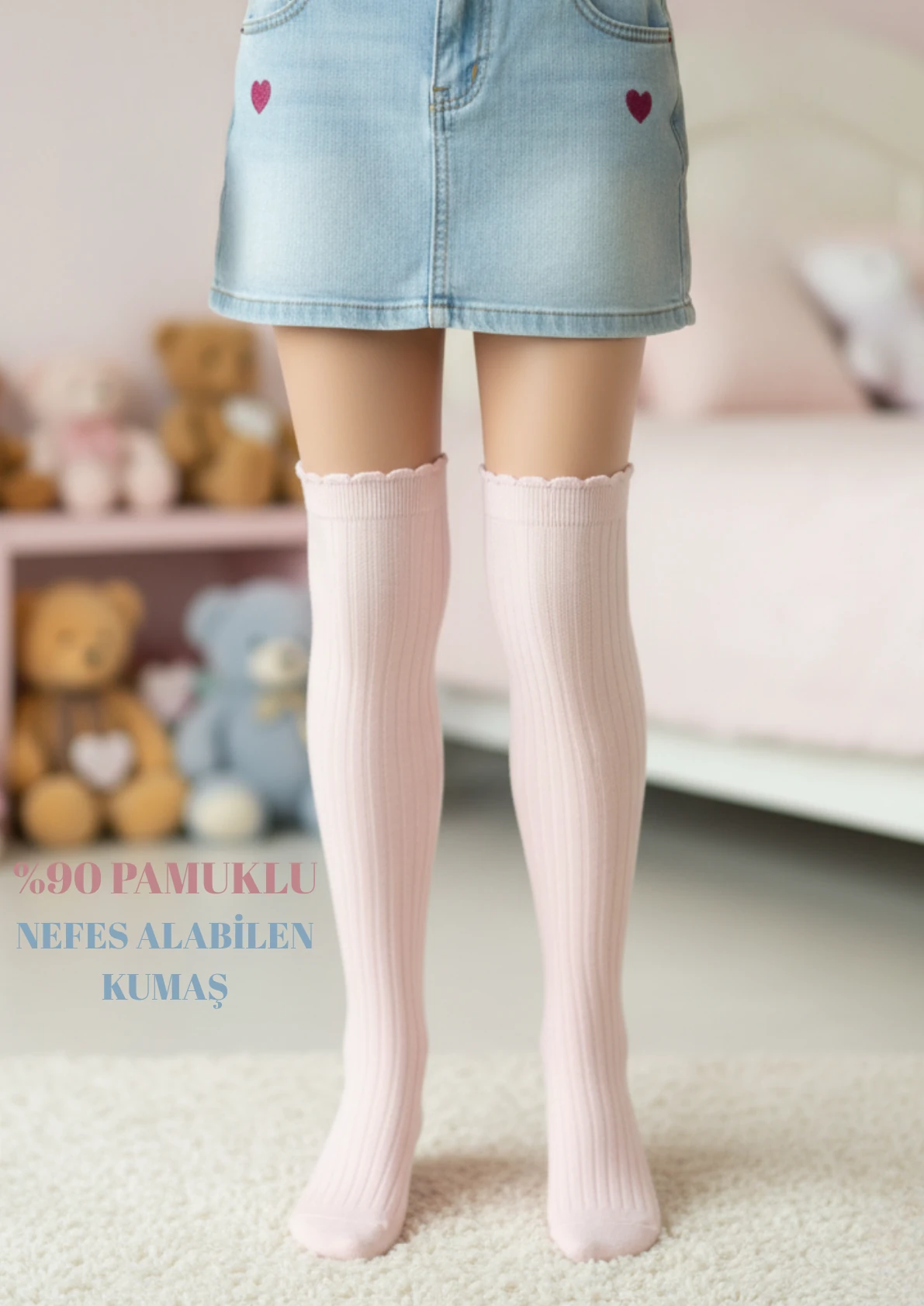 Pink Bunny Bebek - Çocuk Karışık Renkli Dizaltı Çorap Karışık Renkli 0-1 YAŞ // HSTKS0001119