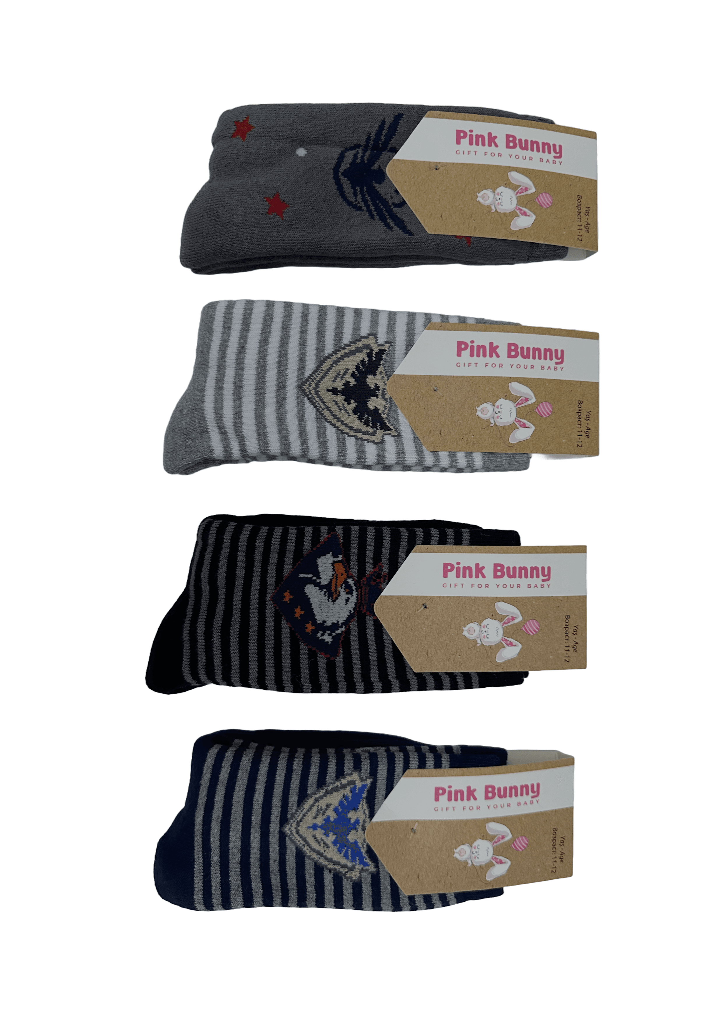 Pink Bunny Kartal Arma Desenli Çocuk Havlu Soket Çorap Seti 