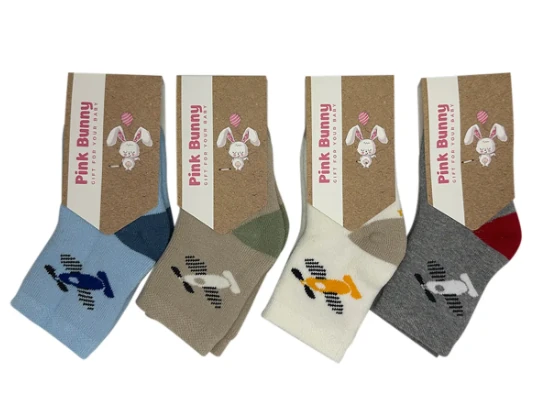 Pink Bunny Uçak Desenli Çocuk Yazlık Çorap Seti 