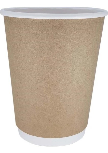 14 Oz Karton Bardak Double Wall (DW) El Yakmaz 400 ml / Kaliteli Bardak | Kahve, Çay / Kraft / HSKHV0000503