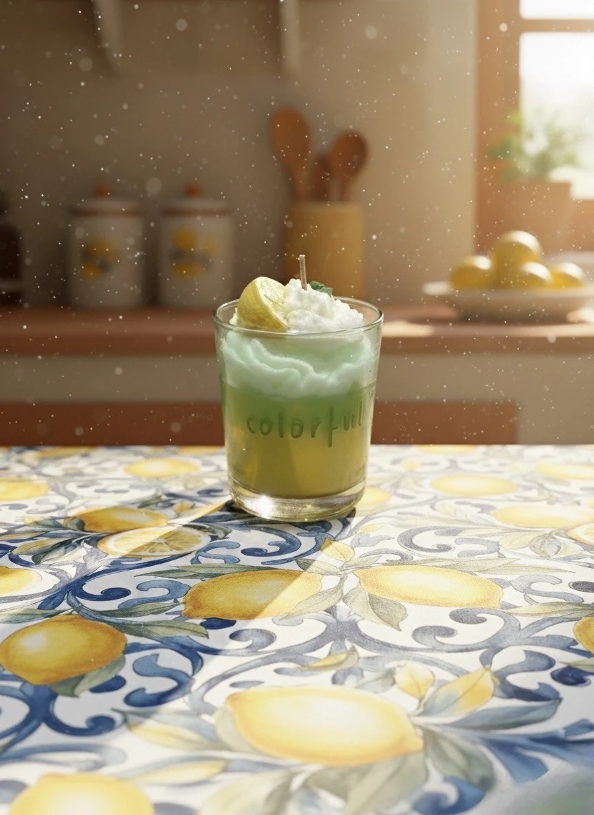 El Yapımı Limon Kokulu Soya Wax Mum – Ferah, Enerji Veren Mum