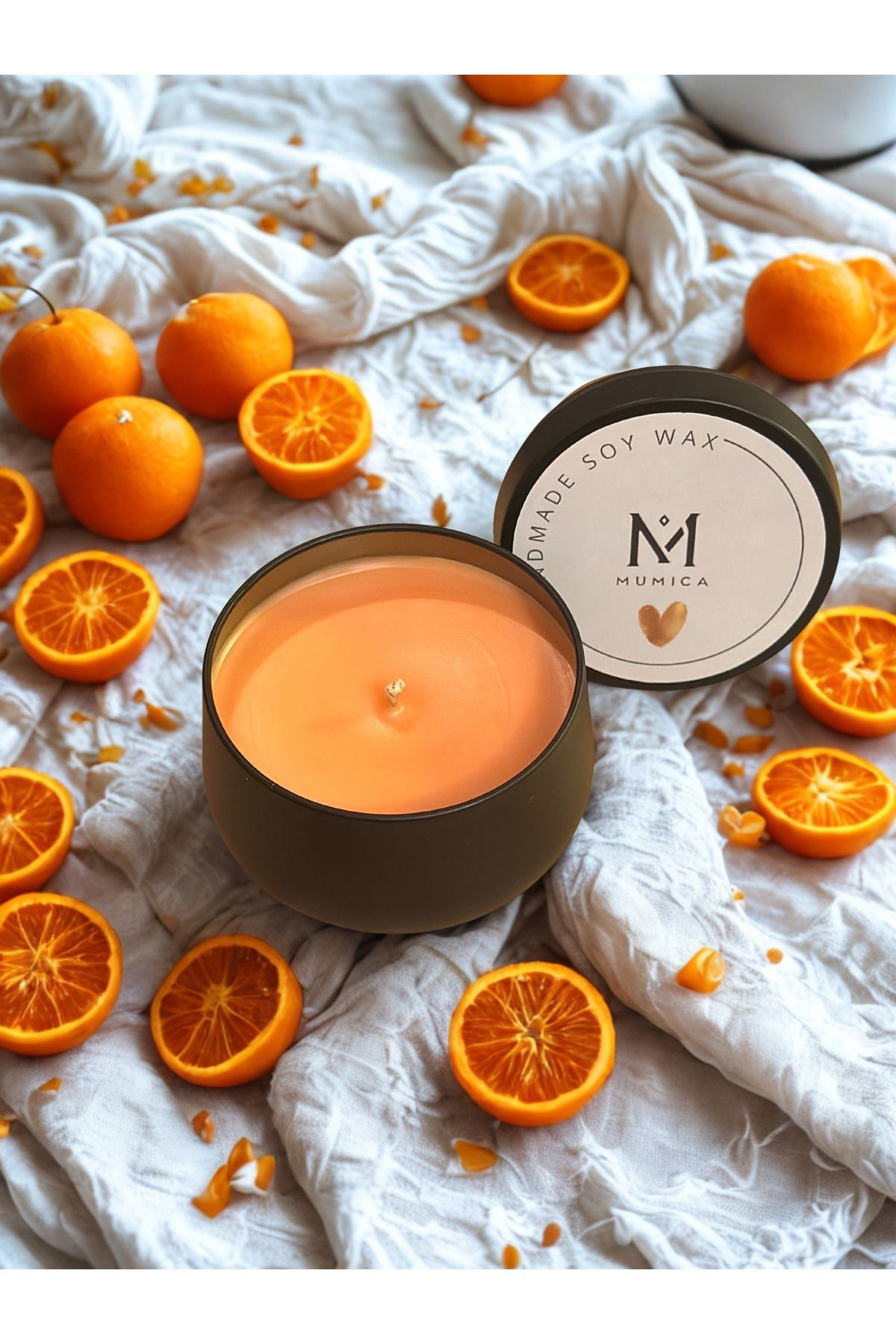 Bodrum Mandalinası Kokulu El Yapımı Mum | %100 Doğal Soya Wax