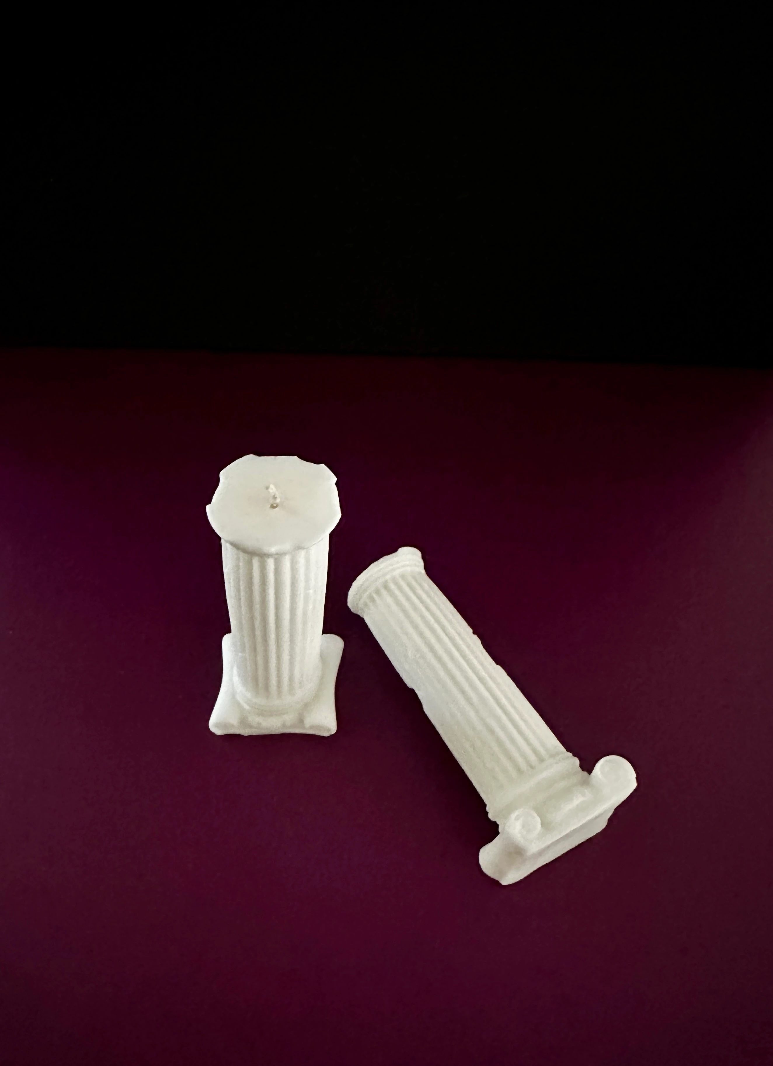 Klasik Sütun Formlu Dekoratif Mumlar (2’li Set)