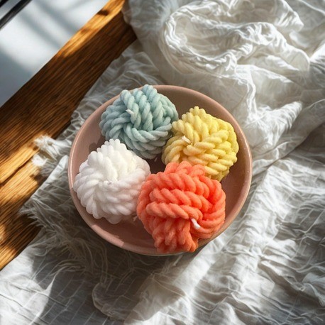 4'lü Örgü Topları | Soya Wax 100% El Yapımı