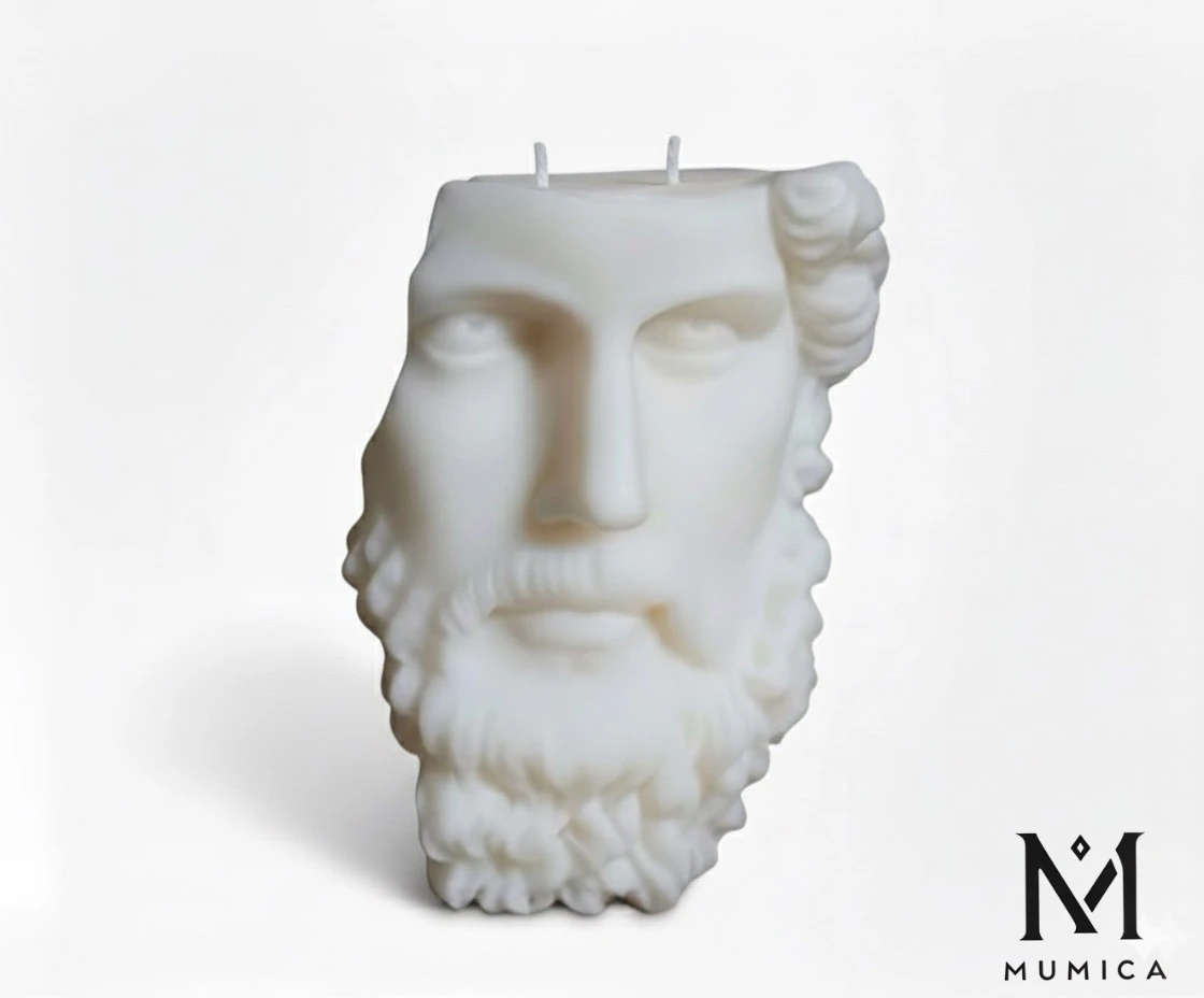 Antik Heykel Büst Mum | El Yapımı Sanat Koleksiyonu Mum |