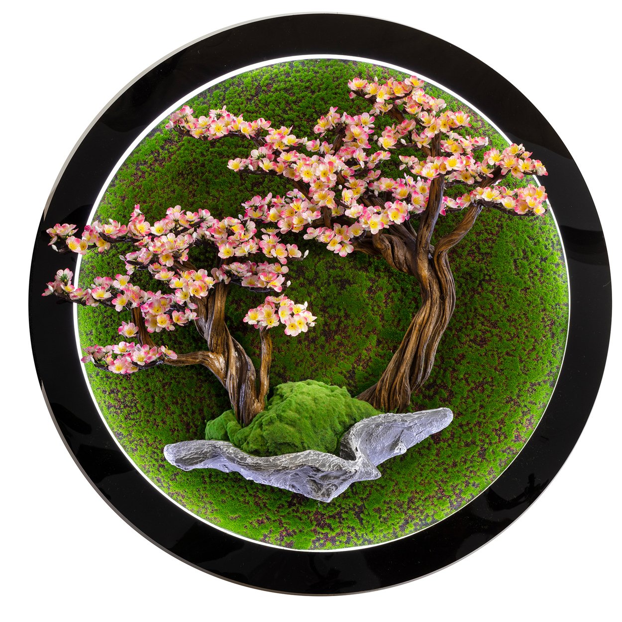 Led Işıklı Yuvarlak Sakura Tablo