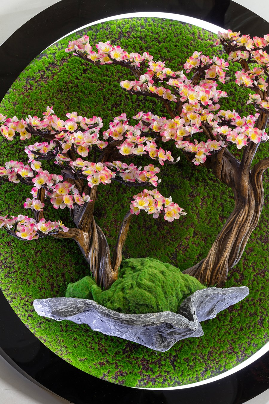 Led Işıklı Yuvarlak Sakura Tablo