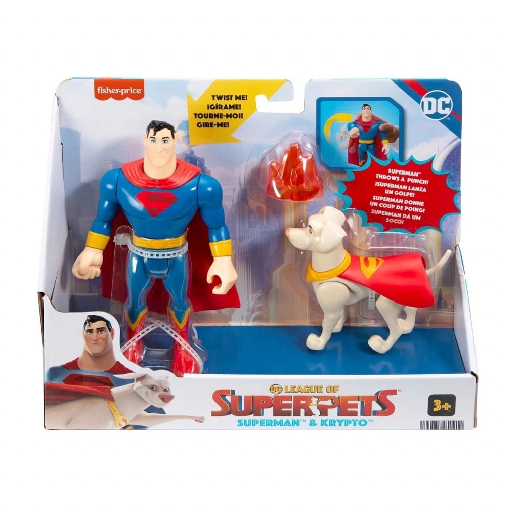 Imaginext DC League of Super Pets - Kahramanlar ve Hayvanlar - Sperman ve Krypto