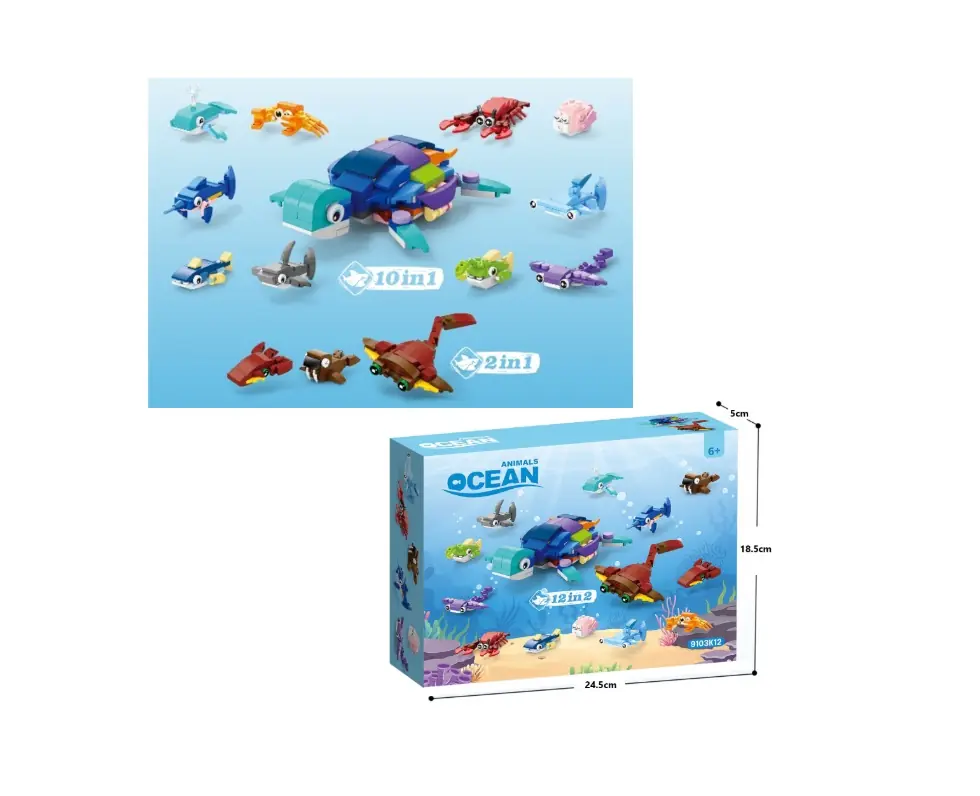 Animals Ocean 12in2 Çok Figürlü Yapı Seti | 9103K12
