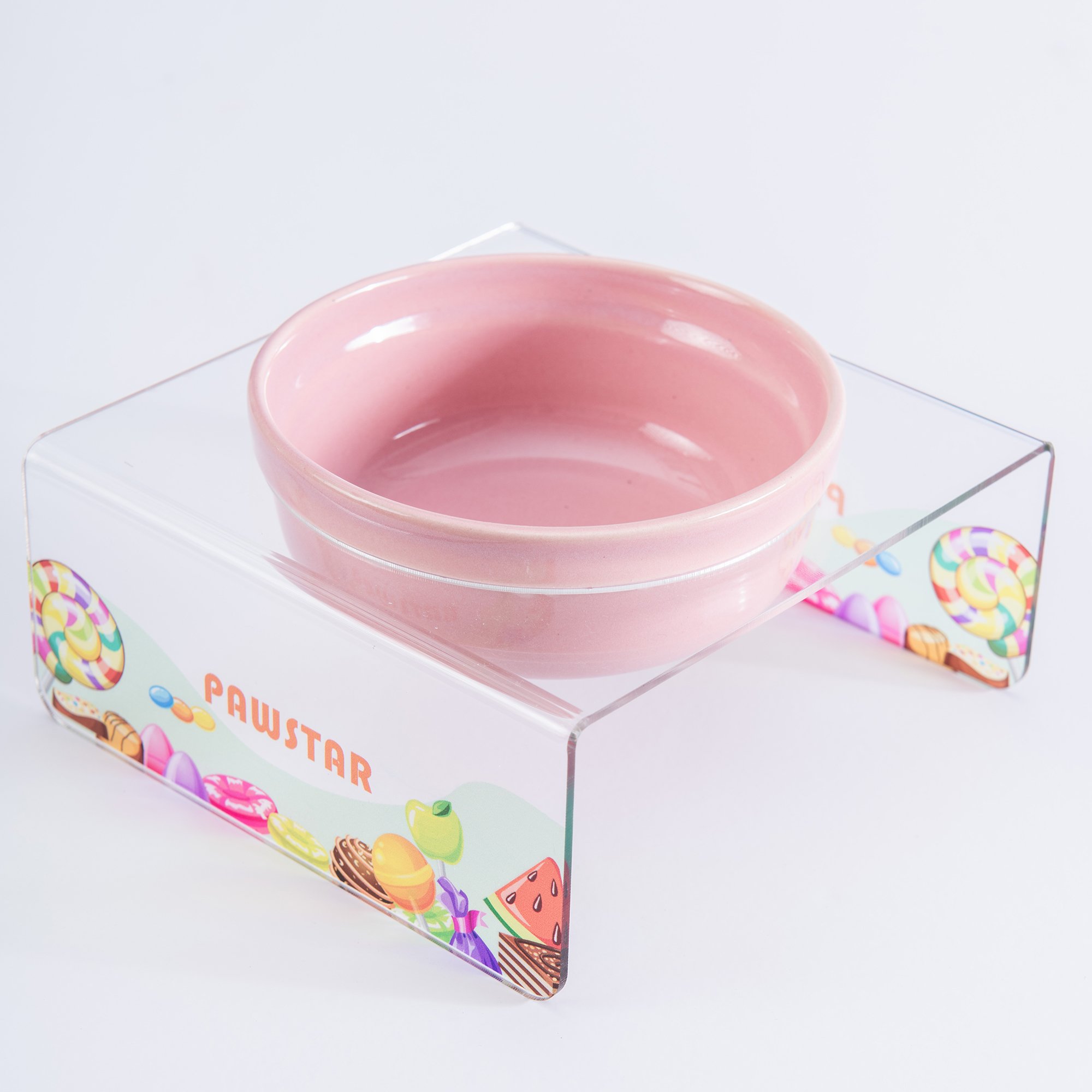 PMK023 Candy-Tekli Seramik-Pleksi Mama ve Su Kabı