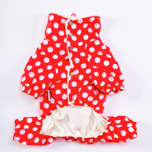 23520 Kırmızı Dots Tulum Yağmurluk