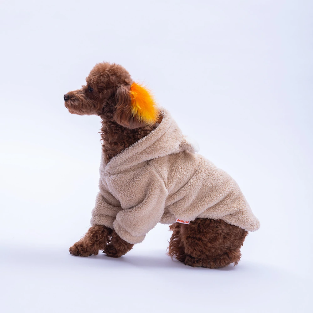 25725 Bej LuccaTeddy Hoodie